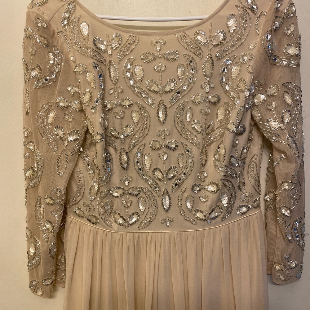 BHLDN Aiden Mattox blush gown.